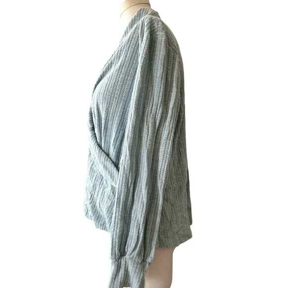 ❤️ Anthropologie x Maeve ‘Rafela Hacci’ Faux Wrap Sweater in Mint - Picture 7 of 11